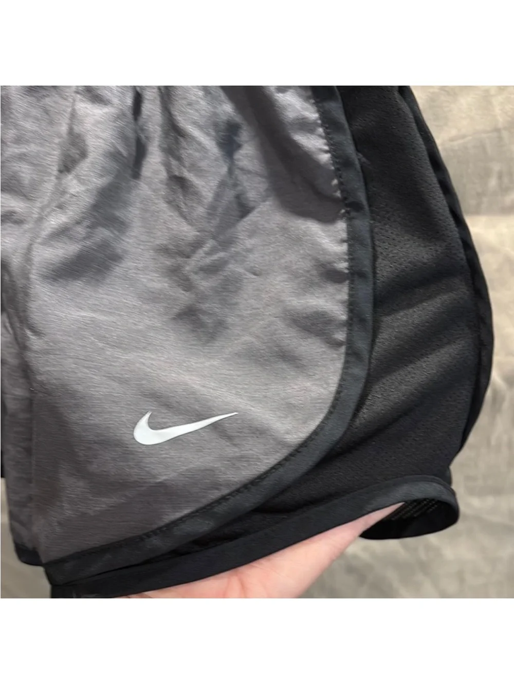 Nike Women's Black and Gray Athletic Shorts